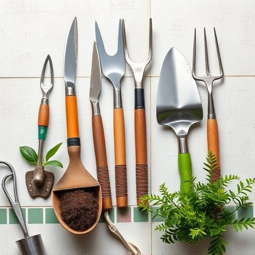 Des outils de jardinage dispos&radic;&copy;s sur une surface propre